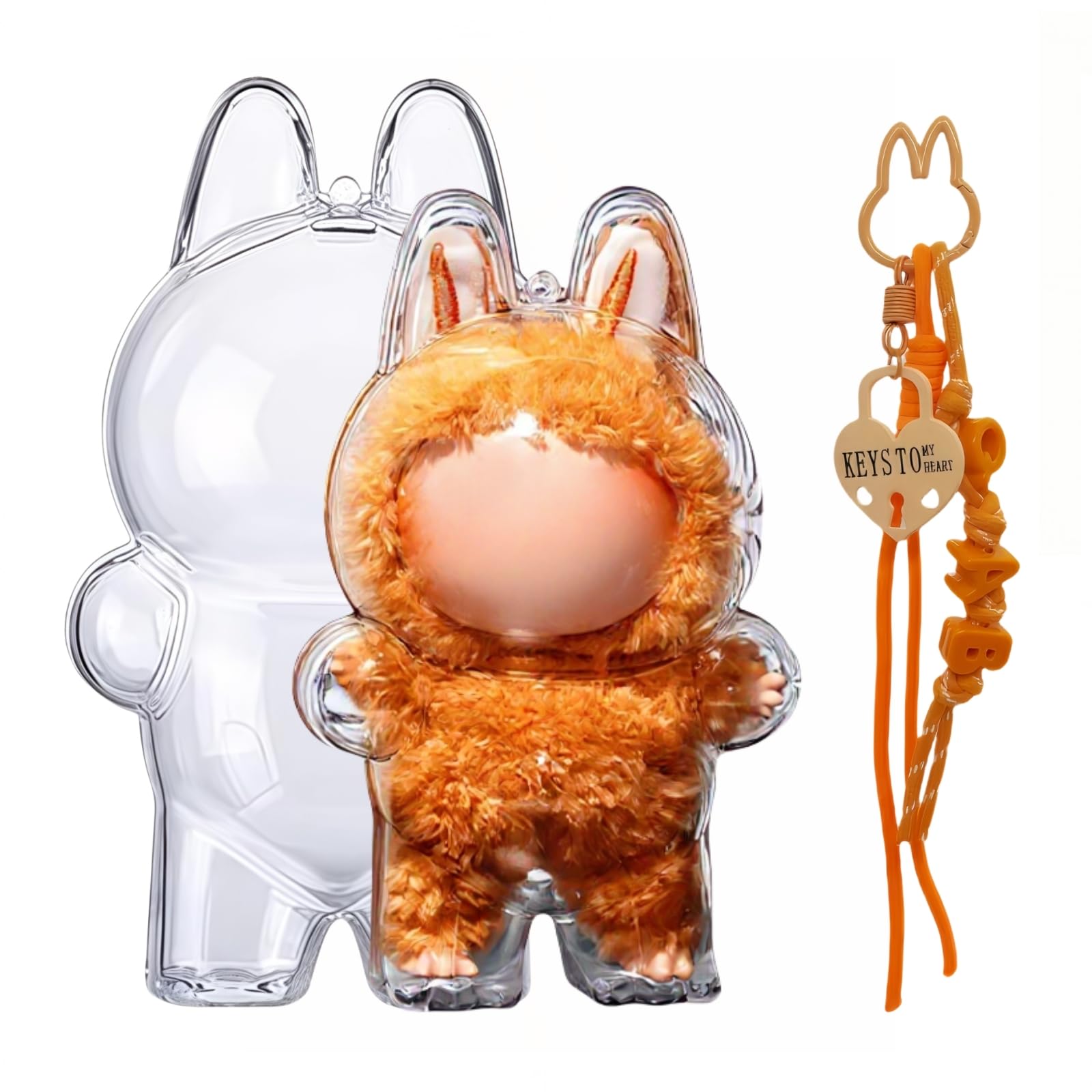 Amazon.co.jp: 多彩な色 LABUBU 専用 ケース 対応 (立つ姿) クリア